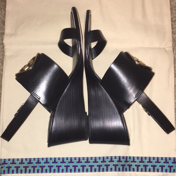 Tory Burch Metal Miller 65MM Wedge Sandal Heel 7.5 - Picture 7 of 12